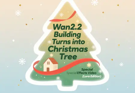 Wan2.2 Building Turns into Christmas Tree Special Effects Video V1 (Lora Edition)