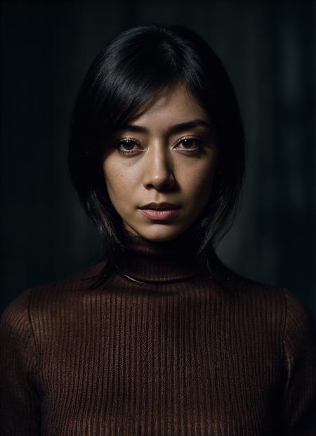 A stunning intricate full color portrait of (sks woman:1), wearing a black turtleneck, epic character composition, by ilya kuvshinov, alessio albi, nina masic, sharp focus, natural lighting, subsurface scattering, f2, 35mm, film grain, <lora:locon_aimeegarcia_v1_from_v1_64_32:1>