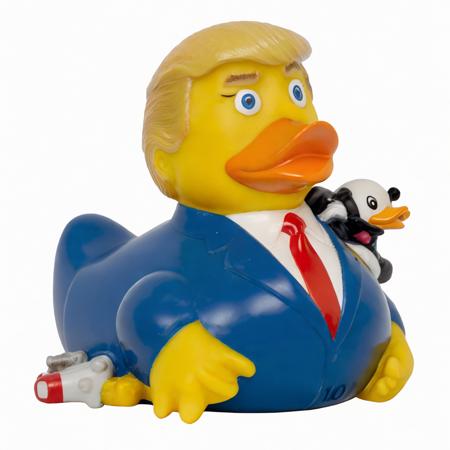 rubberduck, donald trump, in a pile of toys<lora:rubberduck-000009:1>, 8k, 4k, detailed