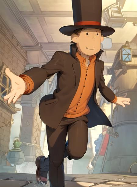 professor layton 1boy, brown hair