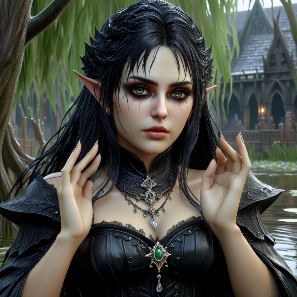 (Ultrarealistic:1.3), natural, shimmering, vibrant, gothic, rpg,1400ad, ultra detailed, detailed, immersive, reminiscent of high fantasy RPG games, HD, masterpiece, best quality, hyper detailed, super realistic, perfect face, perfect hands, award-winning, professional, breathtaking, artificial Bayou, foul weather, dynamic, dramatic, distorted
<lora:CharcoalDarkStyleXL:1> <lora:Dark Fantasy:1> <lora:detailed_notrigger:1>