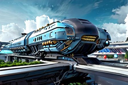 Standing at the futuristic mega station on the platform, there are many little people on the platform, (((Futuristic mega-huge magnetic levitation monorail cruise ship:2)). (((The train consists of 150 carriages:2))), (((each carriage has four floors and a height of 10 meters:2))), (((On the roof of the carriage there is a glass upper deck with a park, garden and swimming pool:2))). ((The length of each car is 120 meters:2)). The train stands in front of a huge station. many people, Train view: sleek futuristic high speed design, emits neon blue light, realistic, sharp focus and high octane sci-fi style, super detailed, realistic, sharp, high octane,,,, <lora:NeoFuturisticTechXL:0.8>, , , , sci-fi. futuristic dark blue and gold, stylized rococo style, high speed train 8K, sharp focus, (((hi-tech))), full sci-fi review,,,, <lora:insanobot:0.3>, , , ,,,, <lora:steampunkai:0.5>, , , ,,,, <lora:neowrsk_v2:0.3>, , , ,,,, <lora:NeoFuturisticTech-20:0.3>, , , ,,,, <lora:Metalheart:0.3>, , , ,,,, <lora:cbpkv5:0.2>, , , ,,,, <lora:LunarPunkAI:0.2 >, , , , Epic Realism, Hyper Detail, Maximum Detail, Epic Realistic, Award Winning, Beautiful, Cinematic, Ultra Realistic, Realistic, Intricate Detail, Detailed, Masterpiece, Photorealistic, Science Fiction, Panorama, Landscape, Midjourney, Night Time, Professional, Photo, RAW, Technical Illustration, Futurism, Photorealism, (foggy background, epic realistic, Rutkowski, HDR, intricate details, hyper detail, cinematic, rim light, muted colors:1.2),,, <lora:AetherPunkAIv2:0.8>, , , aetherpunkai,, <lora:ED209-1024:0.8>, , ED209-1024, <lora:Our_future_XL:0.8>, Post apocalyptic , Android , Robot , Futuristic image , Cyberpunk city, Utopia, Cyborg