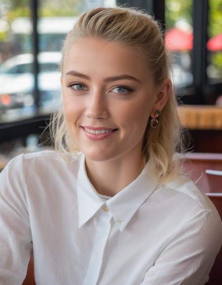 professional close-up portrait photography of the face of a beautiful ((ohwx woman)) <lora:amberheard_lora_sdxl_v1-000008:1> at Australian restaurant during Midday, Nikon Z9