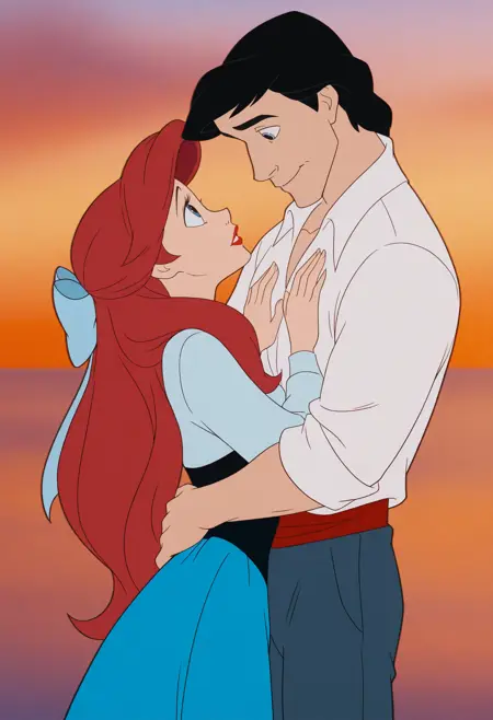 Ariel and Eric - The Little Mermaid (1989) | Illus Couple