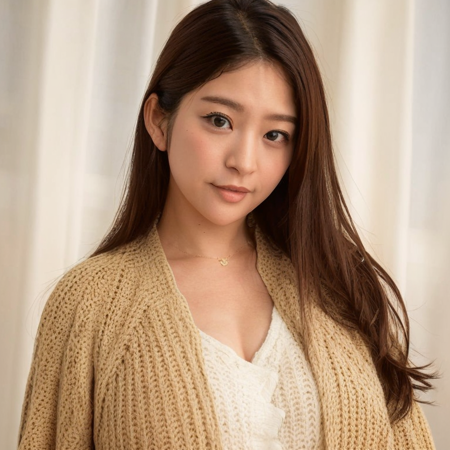 meguri, 1girl, detailed eyes, detailed iris, detailed face, (upper body:1.2), ((straight on:1.3)), beautiful hair, (looking at the viewer:1.2), wearing black jacket, cleavage, beautiful face, beautiful expression, (big breast:1.2), (photorealistic:1.3), high quality, highres, <lora:sayhello0o-v1-megurifujiura:1>