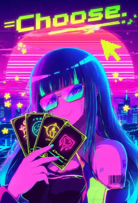 Vaporwave anime style Chroma/illustriousXL