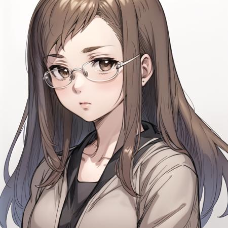 <lora:Megumi_Yakushiji:1>, yakushiji megumi, 1girl, solo, glasses, masterpiece, best quality,