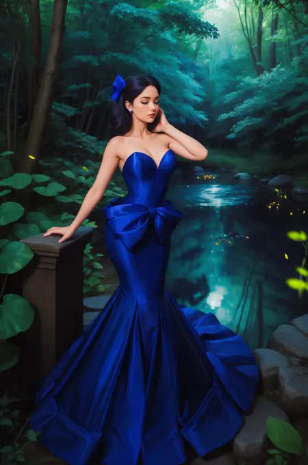Celeb Couture - Strapless Royal Blue Gown