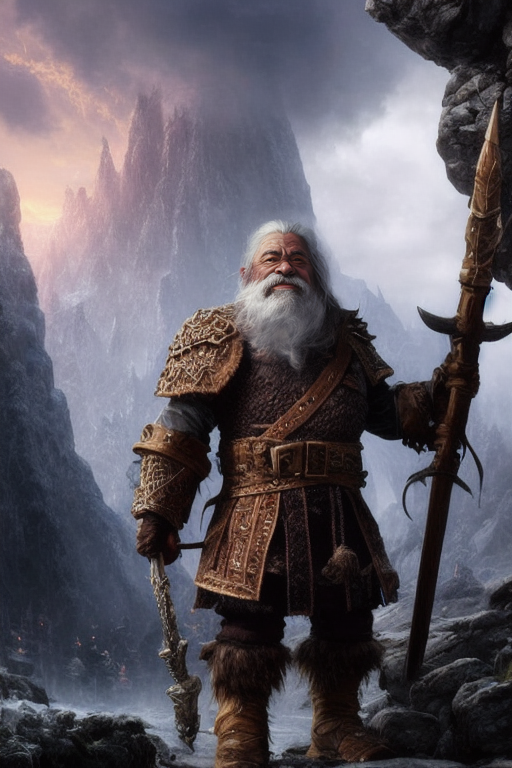 a old dwarf with warrior helm, concept art, octane render, cinematic lighting, art by wlop and greg rutkowski