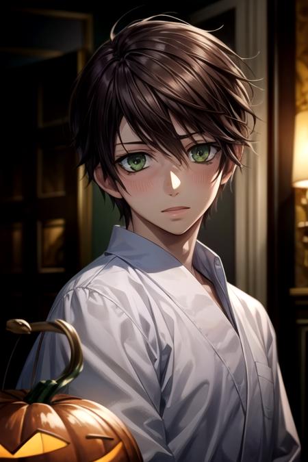 kotarou_izumi brown hair green eyes