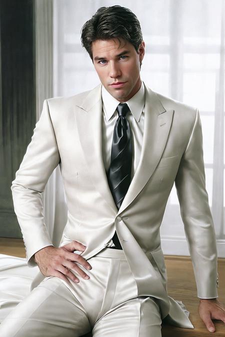 (closeup) professional photo of mike_branson <lora:mike_branson-08:0.75> wearing a well-fitted tailored suit, crisp white dress shirt, silk tie, classic elegant, textured dark backdrop, soft diffused lighting, poised confident mood, quiet strength and sophistication