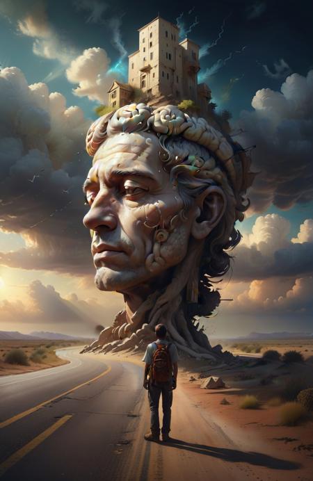 {"prompt": "Hitchhiker\u2019s Prayer. The bleached brain of the weary hitchhiker saps the vision of dawn along the highway.Yet his post-modern machinations tower overhead, they cast shadow that chases him across his open mind. The journey is long with jagged streets and winding lanes, with fear and loathing looming close behind on saddle back. Somehow beyond the horizon of his mind\u2019s eye, he was able to wrest an existence of spacelessness. Like the ancient ones who came before, they rejoiced at sifting time between their hands like sand. For the inner light has seeped through nature\u2019s breathe, and an Odyssey awaits the hitchhiker\u2019s incline. The Doors of Perception lay there at the foot of his destinate, A panel between here and the rest of reality. We must now know that the further one travels, the less one knows. Arrive without traveling. See all without looking. Do all without doing. Soft vibrant Lens, Ultra High Definition 8K , Detailed and Intricate, vivid colors, Beautiful Lighting, Clean & clear", "negative_prompt": "", "seed": 4273354376, "use_stable_diffusion_model": "juggernautXL_v9Rdphoto2Lightning", "clip_skip": true, "use_controlnet_model": null, "use_vae_model": "", "sampler_name": "euler", "width": 832, "height": 1280, "num_inference_steps": 7, "guidance_scale": 3.0, "use_lora_model": "ChalkDustStyleSDXL", "lora_alpha": 0.8, "use_embeddings_model": null, "tiling": null, "use_face_correction": null, "use_upscale": null}