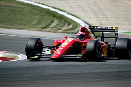 Ferrari 641 Formula 1 car driver in car 1990's