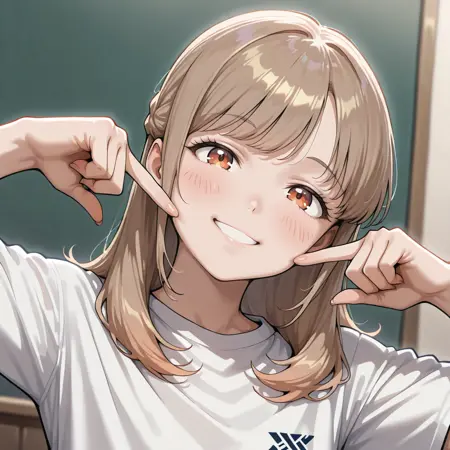 指ほっぺポーズ/finger pose