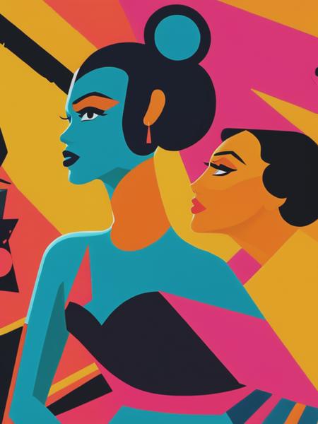 <lyco:JoshAgle:1.0> a beautiful woman staring at someone in disbelief, style of Tom Whalen and Josh Agle