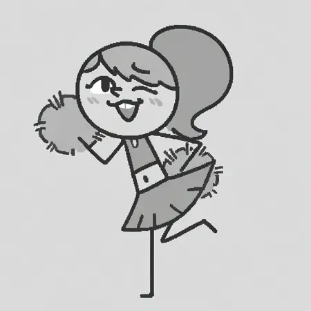 Stick Cheerleader | Character | by quazar | COMMISSION