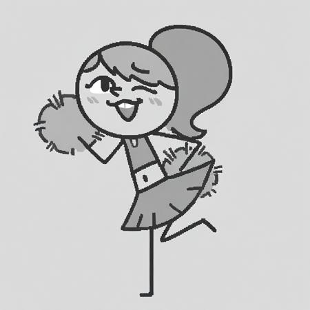 Stick Cheerleader | Character | by quazar | COMMISSION V1