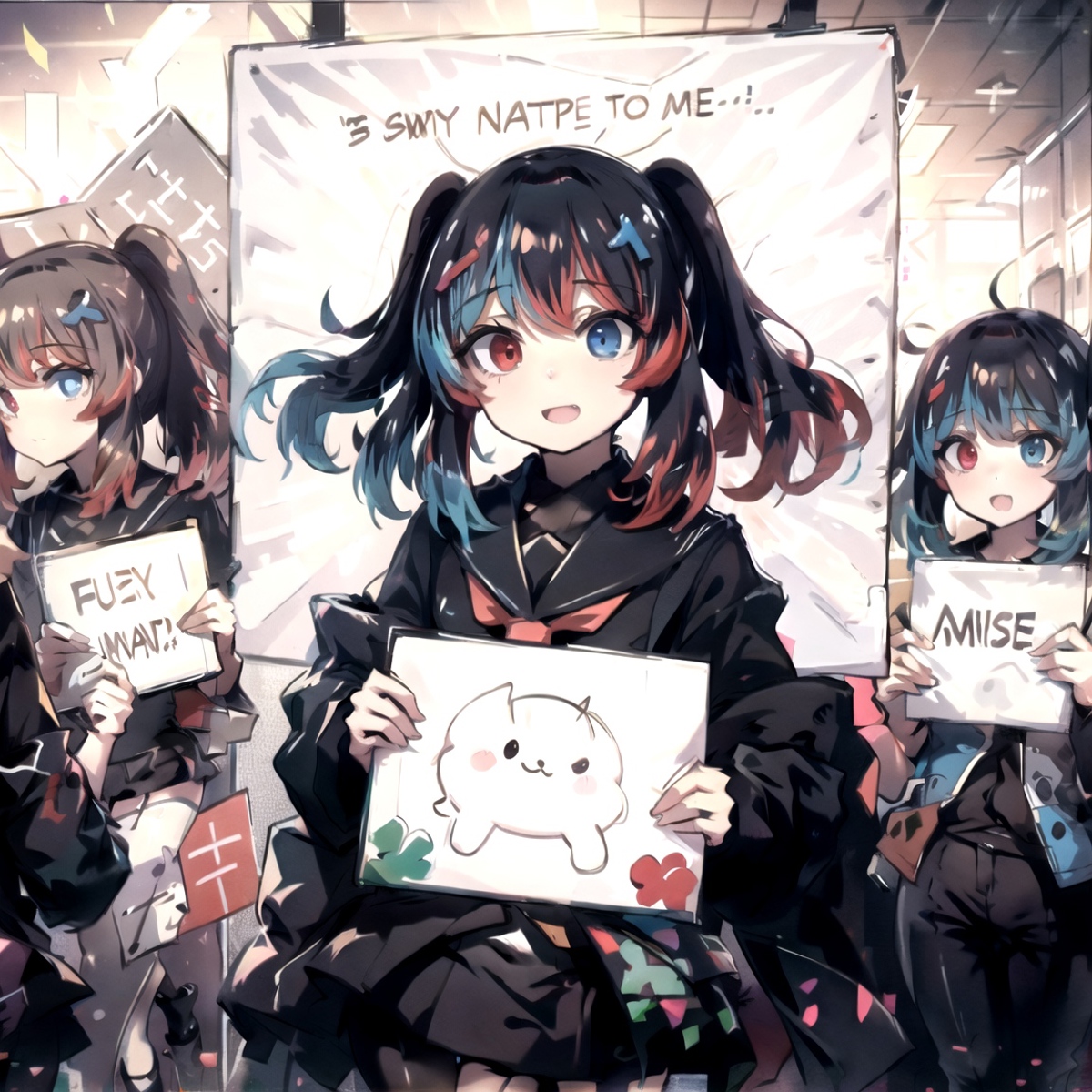 Anime Girls Holding Signs image by PotatCat