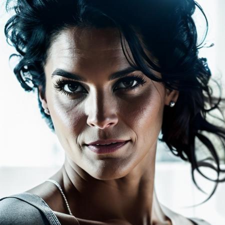 portrait of Angie Harmon,  looking at viewer, (masterpiece, extremely detailed skin, photorealistic, dramatic and cinematic lighting, key light, fill light) <lora:Angie_Harmon:1>