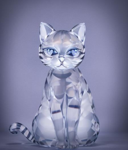 <lora:IbisCrystal:0.6> <lora:GlassMode:0.5> a cat made of crystal