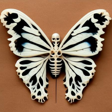 a skeleton gothic butterfly, <lora:ButterflyAI-000006:1>