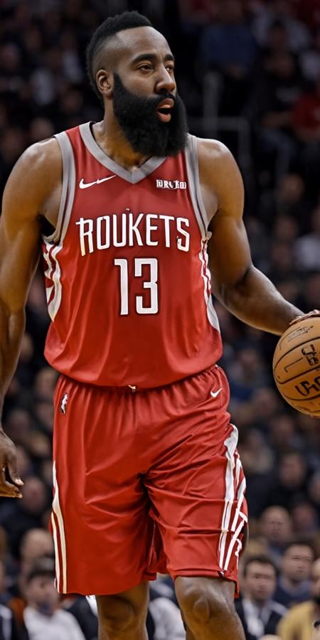 James Harden,James Harden dunks,half body photo of monk 52 y.o man, hands down, 8k uhd, high quality, dramatic, cinematic<lora:James Harden:0.7>