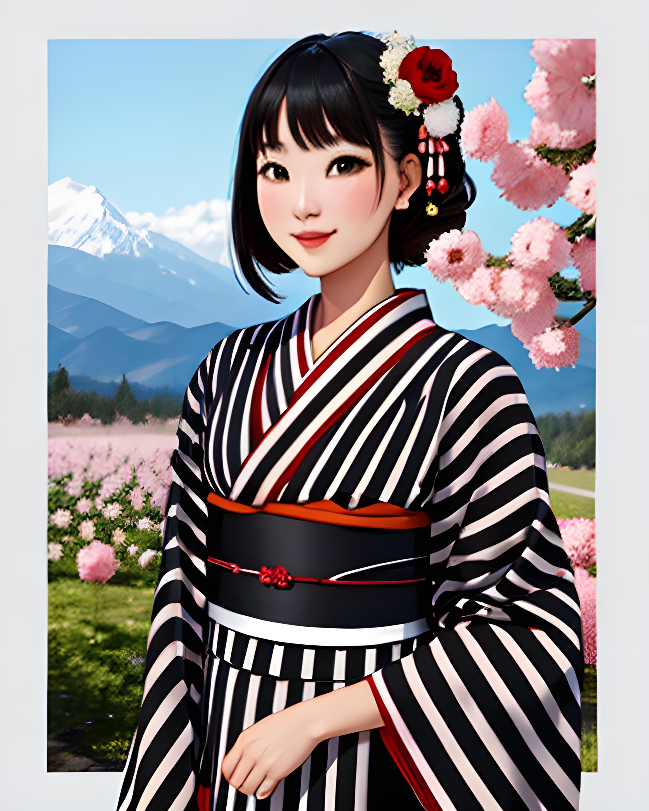 Striped Kimono image by KimiKoro