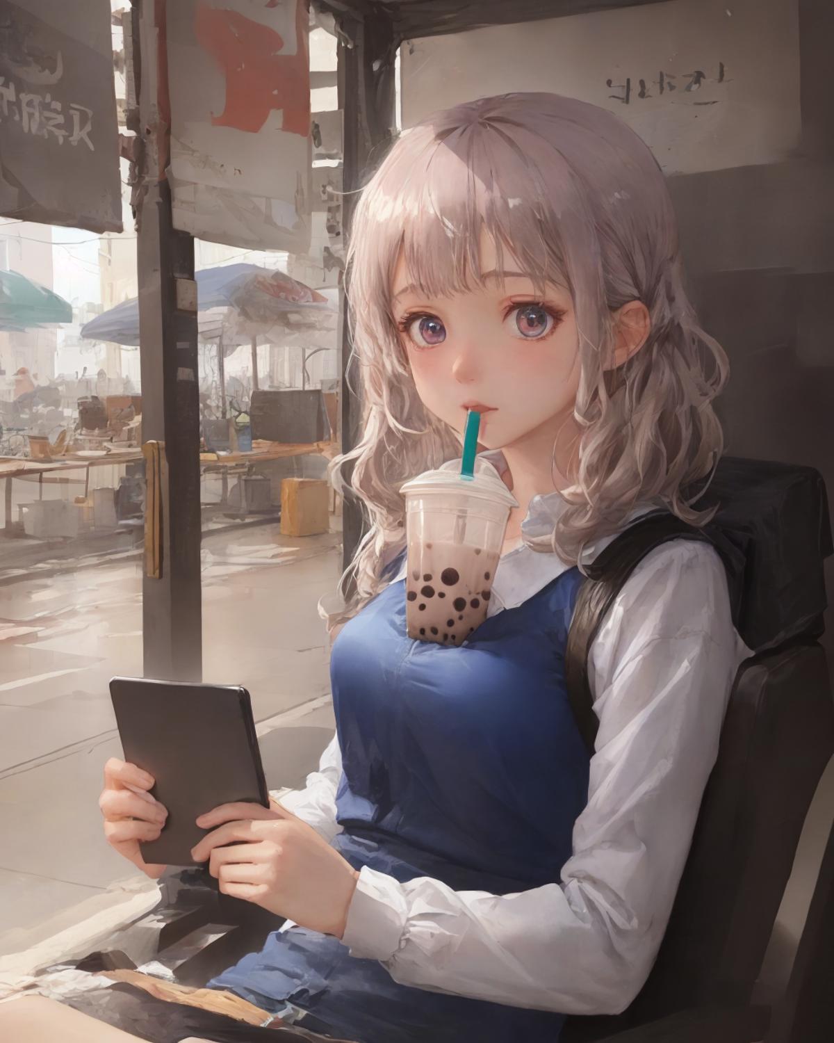 Hands-free Bubble Tea challenge image by oosayam