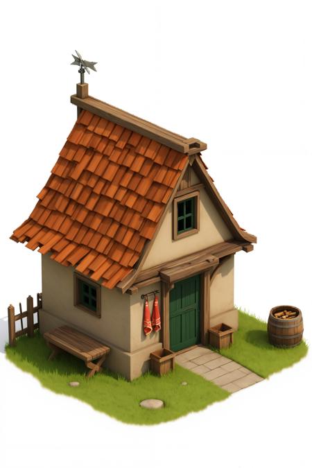 F1 Isometric 3D medieval building and Props Design v1.0