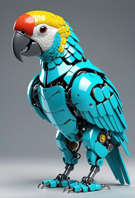 Transform a robot into a half-animal, half-Al hybrid, utilizing colors 
__colors__  and __colors__. __animals__
. Render the image in 4K resolution, and include a sleek logo. Emphasize hyper-realistic features and subtle details, in the style of benedick bana, jeremy lipking, nuclear art, ue5, victor nizovtsev, frostpunk
