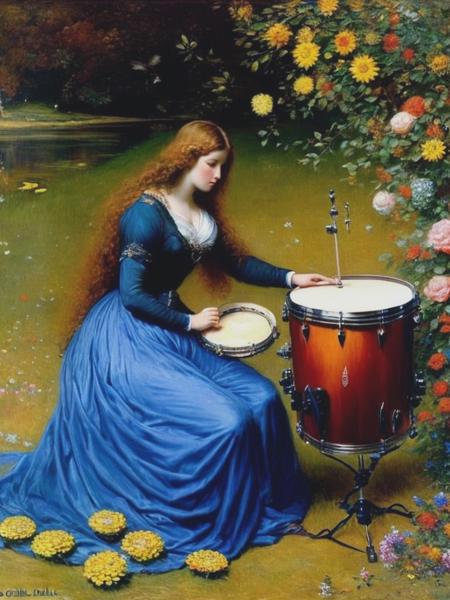 <lyco:JohnEverettMillais:1.0> mir al silencio y vi campos de estrellas. Y un Arpa callada y a Ofelia muerta. In the drums in the botton of your soul for the memory of forget fulness en el olvido. Estilo John Everett Millais.