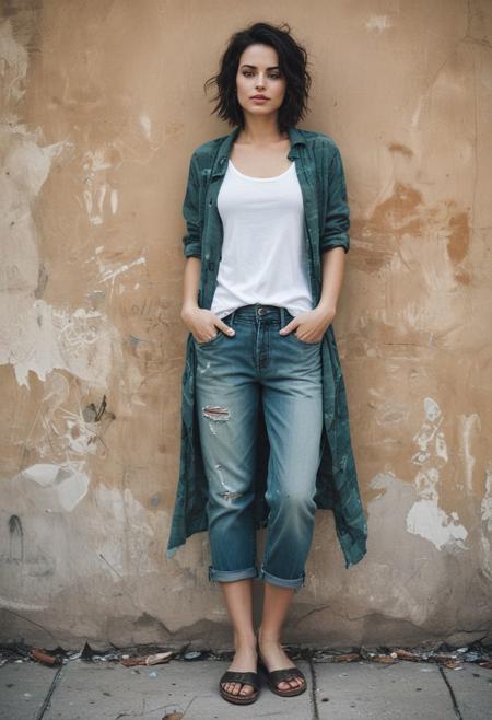 (By Alice Pasquini, by Aliza Razell:0.8), full body shot, Photo of the most beautiful woman in history, soft smirk, Portra 400