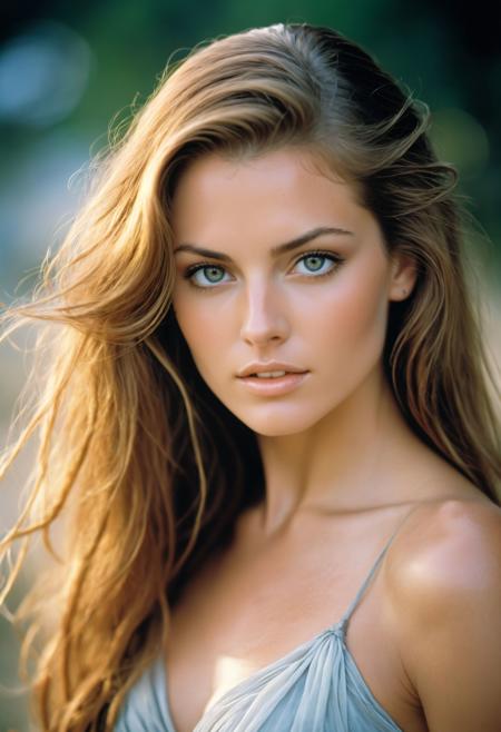 romantic facial portrait of the most beautiful glamour model ever, prim 20 year old woman, elegant long hair, highlights, (realistic skin details:1.2), blurry and out of focus in the background the washed-out colors of Cascade Saint Maurin and Pirates of the Caribbean as mere faint lights, photography by tony kelly and (george hoyningen-huene:0.7), cirque du' soleil meets edenic paradise, (face focus:1.2), award-winning avant-garde composition, sense of depth, blurry background, f1, blurry foregound, kodak portra photography, incredibly lifelike, subtle emergence of hedonsim, castaway survivor, (sexualized:0.2), (large breasts:0.3), vignette, romanticized, dramatic elegance, timeless beauty standard  <lora:skinXL:0.25>,