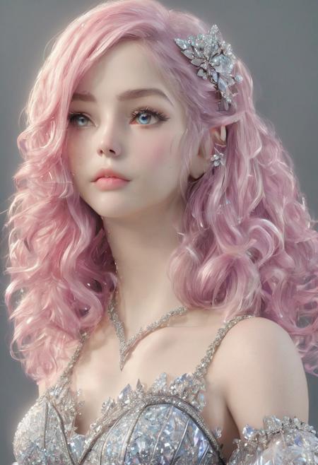 3DMM, (((beautiful, high quality))), score_9, score_8_up, score_7_up, masterpiece, best quality, unrealistically high details, extremely high quality, ultra high detail, good anatomy, rating_explicit, perfect anatomy, anatomically correct hands:1.5, Detailed, ((detailed background)), perfect eyes, amazing background, BREAK, Goth girl, (((1girl))) made of diamond, 40 years old, short neck, gorgeous girl, cute face, cute girl, shy, blush, perfect perky tits, high res, crisp lines, sexy proportions, realistic, pink hair, long hair, wavy hair, long wavy hair, pink wavy hair, blue eyes, sapphire eyes, animal ears, pale skin, petite, athletic, BREAK, scenery(city, skyline, vibrant life, crowded street), wide shot, arrogant, aloof, playful, happy, smirk, long dress, fancy dress, purple dress, dress made of diamond, diamondMW, countless diamonds