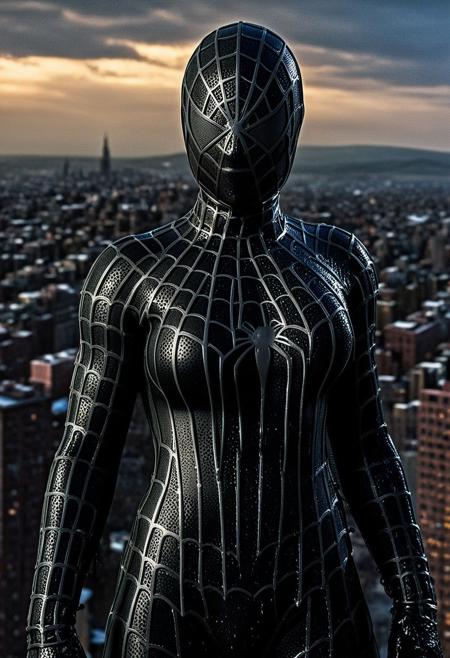 score_9, score_8_up, score_7_up, best quality, realistic, masterpiece, beautiful detail, hyperrealistic, afternoon sky, ((1girl, woman body, big breasts)), amazing detailed full body portrait of a beautiful japanese girl, wearing a realistic and highly detailed black raimi spider-man suit, ((huge muscular girl)), professional model wears ultra - detailed black raimi spider - man suit, ultra - detailed and grained black raimi spiderman suit, suit covered entire body and hand, black spiderman gloves, wet, (wears black spider man mask), (full body), (dirty skin), close up, octane render, highly detailed, volumetric, dramatic lighting, (highest quality:1.1), (HDR:1.3), (top quality, best quality), realistic, high definition, Expressionism - sharp focus, professional photography, masterpiece, ultra detailed photograph, high quality, 8k,
