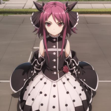 mondaiji-pest purple hair hair ribbon short hair purple eyes