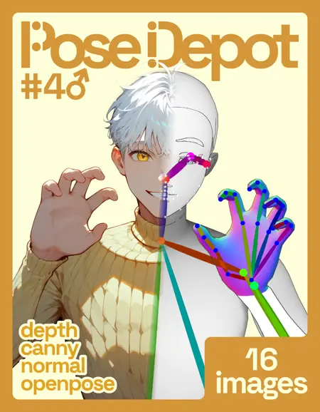 [OpenPose + Depth + Canny + Normal] Pose Depot #4M: Rawr