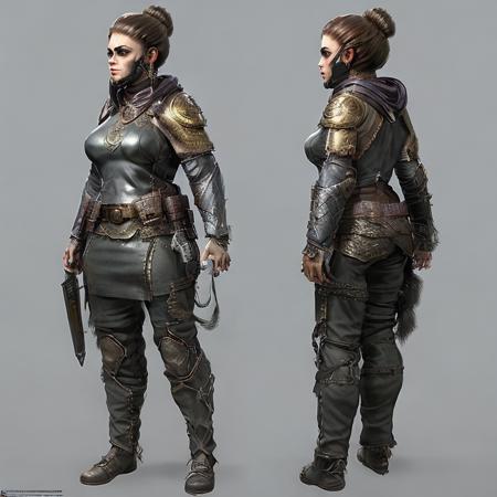 a photo of a full body character of a 30 years old (((female))) persian assasin, award winning image, highly detailed, 16k, video game concept art, tk-char, <lora:SPBGTK-C-Enh:0.9>