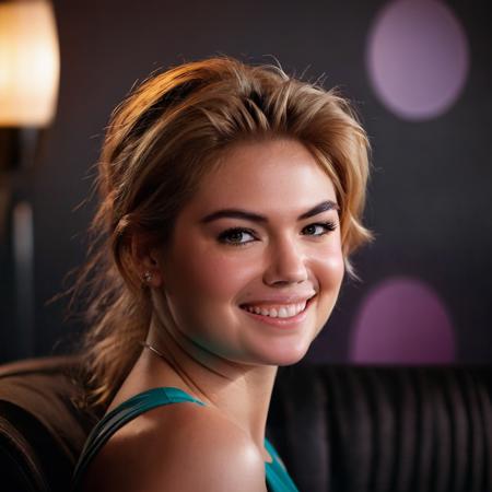 cinematic film still <lora:KateUpton_SDXL_v1.0:1> 
upper body studio photography, contrast chiaroscuro, neutral tones, highlighting ohwx woman's playful smile and dimples, pensive recline against ebony backdrop, dramatic interplay, 1/250, f/2.2, ISO 200, slip, by Juergen Teller . shallow depth of field, vignette, highly detailed, high budget, bokeh, cinemascope, moody, epic, gorgeous, film grain, grainy