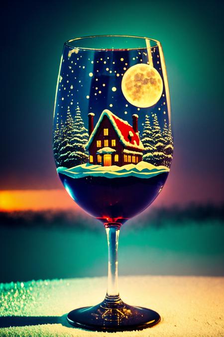 (Wine glass:1.3), wine, masterpiece, best quality, nature background, art, nature landscape, night, moon, mini house, best quality, ultra realistic, <lora:WineGlass_Sora:0.7>, (style of Oskar Fischinger:1.3)
(masterpiece, best quality:1.5), 
Ruffle top, Copenhagen, Snowing,