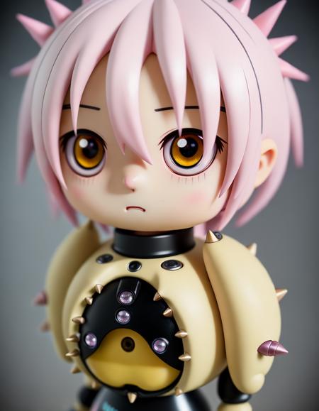 kkw-Nendroid 1boy, yellow eyes, pink spiky hair, velvet