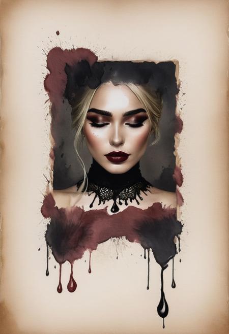 RAW profile photo, close-up, dark atmosphere, masterpiece, cinematic film still of a blonde beautiful woman, detailed eyes,eyeliner, darkred lipstick, black lace turtleneck dress, tack sharp focus on eyes, Sensual, lustful, seductive,  intricate, ultra detailed, 8k, <lora:MS_DitavT_V1_32:0.6>
