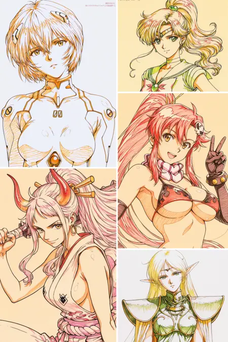 [illustrious XL]【flyx3】Colorful Line Art / 彩色线稿