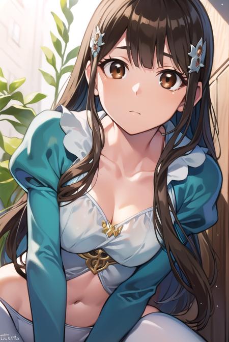 amagikoborii, <lora:amagikoboriitest:0.8>, 
koborii, (brown eyes:1.5), brown hair, long hair, hair flower, hair ornament, sidelocks, (small breast:1.2),
BREAK fairy wings, juliet sleeves, long sleeves, navel, puffy sleeves, thighhighs, white thighhighs, wings,
BREAK looking at viewer,
BREAK outdoors, city,
BREAK <lora:GoodHands-vanilla:1>, (masterpiece:1.2), best quality, high resolution, unity 8k wallpaper, (illustration:0.8), (beautiful detailed eyes:1.6), extremely detailed face, perfect lighting, extremely detailed CG, (perfect hands, perfect anatomy),