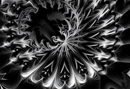 good vs evil, black and white
fractal ral-frctlgmtry, 
 <lora:ral-frctlgmtry_flux:1>