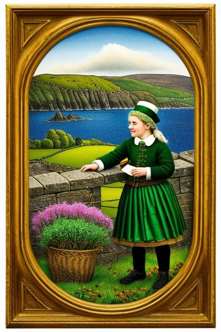 Craft compelling visual representations that encapsulate the spirit of Saint Patrick's Day, Irish culture, or Celtic traditions, immersing the viewer in the rich tapestry of these themes. Imagine vibrant artworks featuring iconic symbols such as shamrocks, Celtic knots, and leprechauns, intricately woven into scenes that evoke the charm of Ireland. Capture the essence of Irish landscapes, with rolling green hills, ancient castles, and lively pub scenes, all bathed in the warm hues of celebration. Infuse the artwork with a deep sense of connection to Irish folklore and traditions, highlighting the beauty and mystique of Celtic heritage. Whether through traditional mediums or contemporary styles, let the artworks radiate authenticity, celebrating the unique and timeless allure of Saint Patrick's Day and the broader Irish and Celtic cultural tapestry.