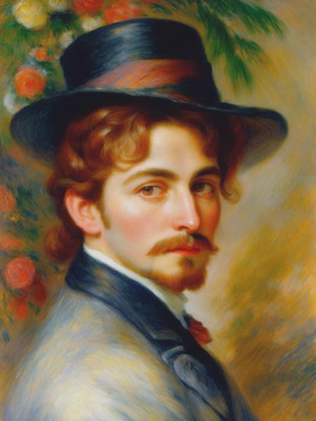 <lyco:Pierre-AugusteRenoir:1.0> a self portrite of Pierre-Auguste RENOIR,