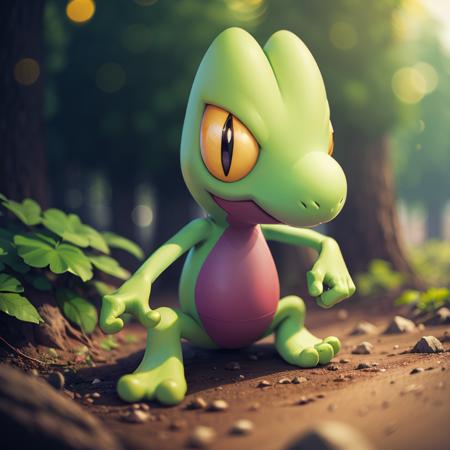 centered, award winning photo, (looking at viewer:1.2), |  Treecko_Pokemon, |forest, | bokeh, depth of field, cinematic composition, | <lora:Treecko_Pokemon_AnyLora:0.8>