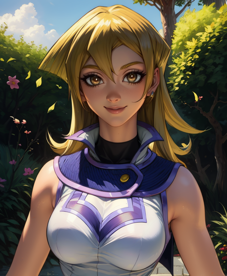 Alexis,blonde hair,brown eyes,
sleeveless,duel academy uniform (yu-gi-oh! gx),belt,
standing,upper body,smile,
school campus,outdoors,
(insanely detailed, beautiful detailed face,beautiful detailed eyes, masterpiece, best quality),solo,<lora:AlexisRhodes:0.8>,