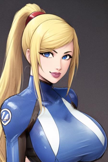 1girl, solo, blue eyes, samus aran, (((portrait))), devilhs-69100, ((blue eyes)), ((blonde hair)), (ponytail), intricate details, detailed face, (detailed eyes), (round pupils), perfect face, (((upper body))), ((big pupils)), ((zero suit)), (thick lips), ((cartoon)), ((sketch))